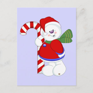 Carte Postale Snowman et Candycane
