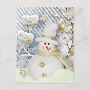 Carte Postale Snowman hiver froid
