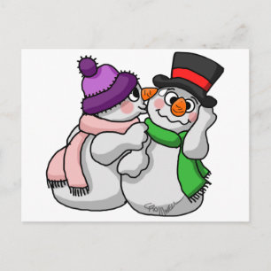 Carte Postale Snowman Love