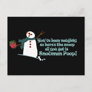 Carte Postale Snowman Poop