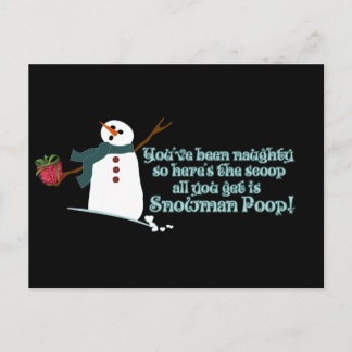 Carte Postale Snowman Poop
