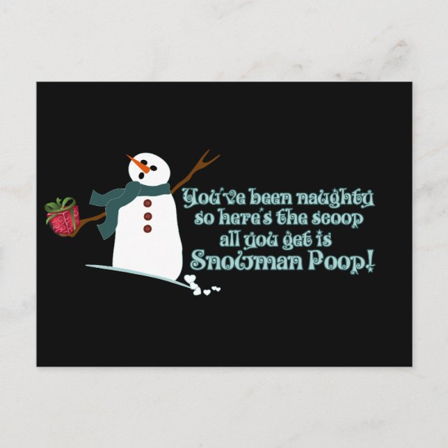 Carte Postale Snowman Poop (Devant)