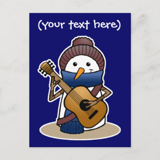 Carte Postale Snowman with Guitar