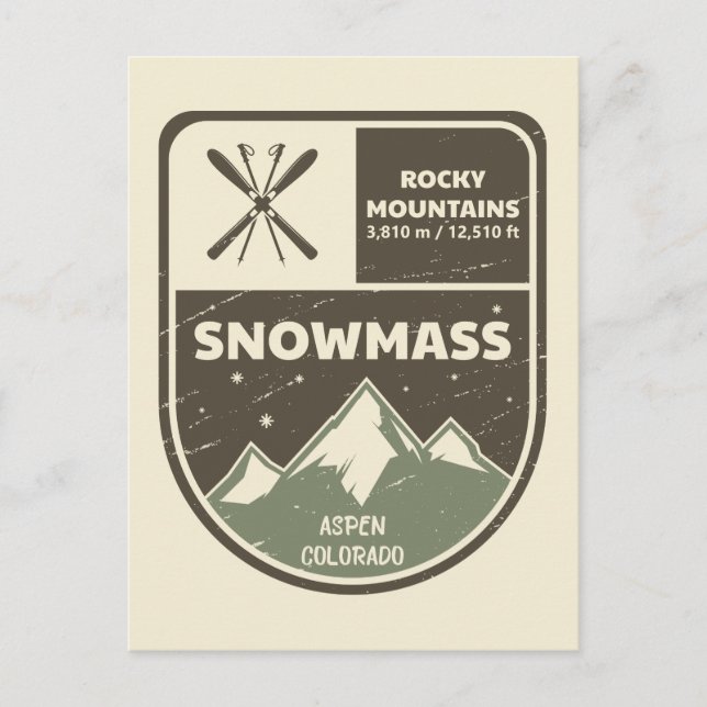 Carte Postale Snowmass Aspen Montagnes Rocheuses Colorado (Devant)