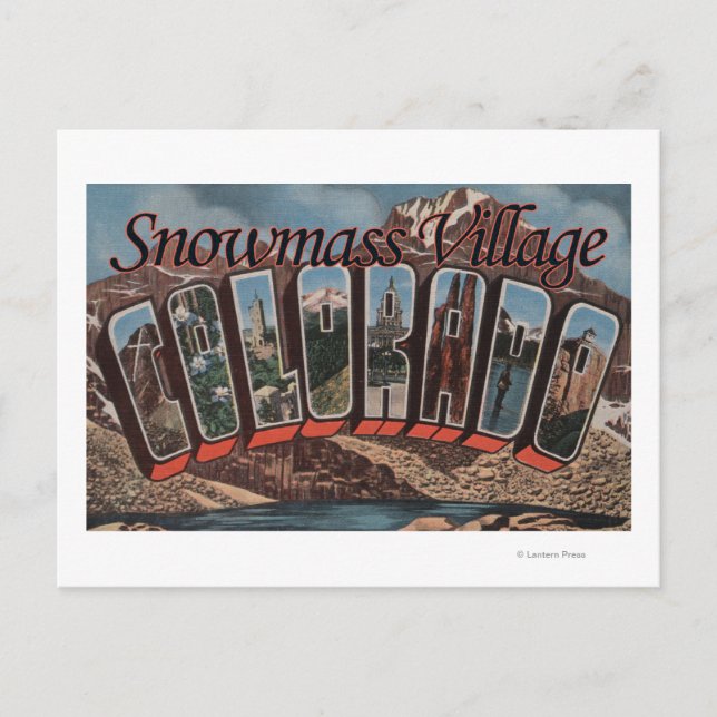 Carte Postale Snowmass, Colorado - Grandes Lettres Scènes (Devant)