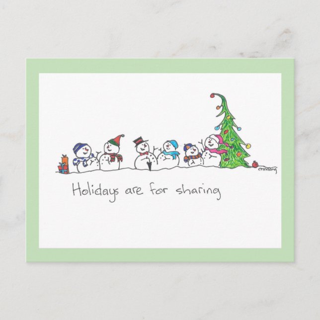 Carte Postale Snowmen de vacances (Devant)