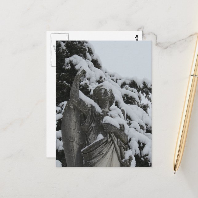 Carte Postale Snowy Angel in Washington, Iowa  (Devant/Arrière en situation)