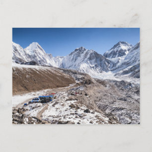 Carte Postale Snowy Mt Everest & Tea House, Montagnes de l'Himal