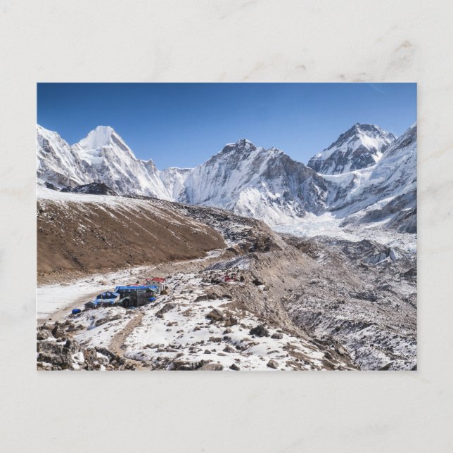 Carte Postale Snowy Mt Everest & Tea House, Montagnes de l'Himal (Devant)