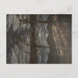 Carte Postale Snowy Owls and Dancing Aurora Postcard