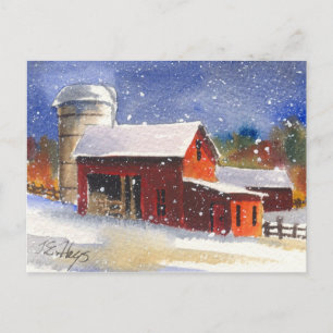 Carte Postale Snowy Pennsylvania Barns