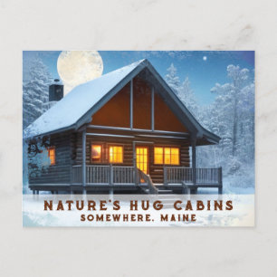 Carte Postale *~* Snowy Woods Cabine Night Pleine lune AP49