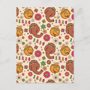 Carte Postale Snuffleupagus et Big Bird Super Flower Motif