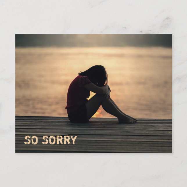 Carte Postale SO SORRY - une fille triste (Devant)