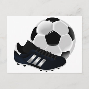 Carte Postale Soccer ball and shoe