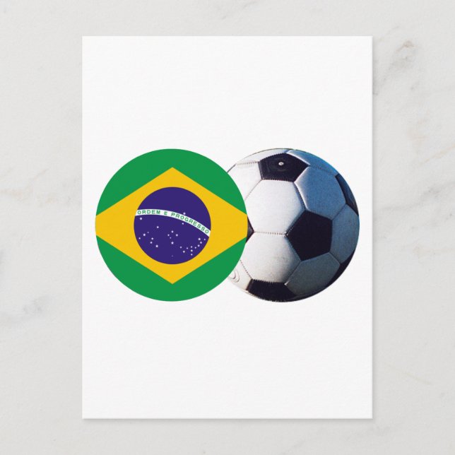 Carte Postale Soccer Ball & Brésil Drapeau Le MUSÉE Zazzle (Devant)