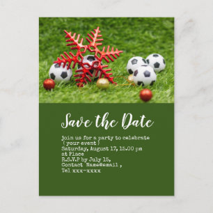 Carte Postale Soccer enregistrer la date avec balle pour Noël