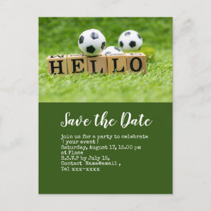 Carte Postale Soccer enregistrer la date avec balle sur green HE
