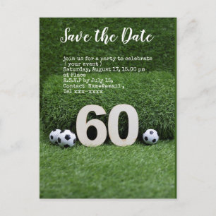 Carte Postale Soccer enregistrer la date balle 60e Anniversaire 