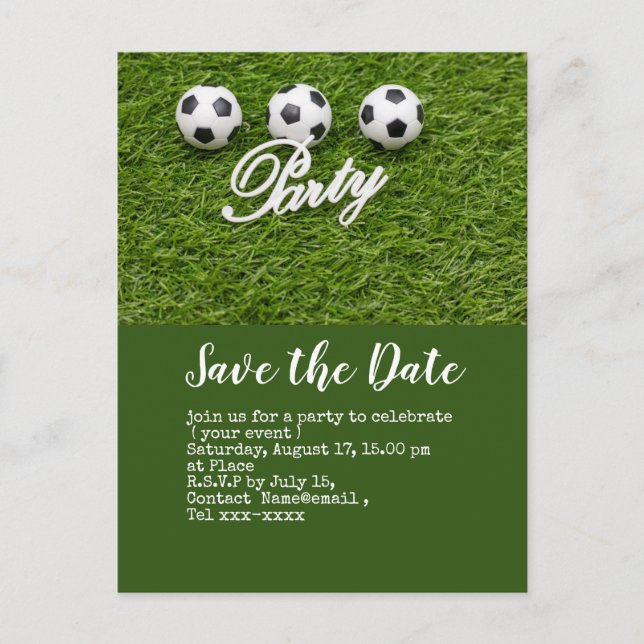 Carte Postale Soccer enregistrer la date balle pour Anniversaire (Devant)