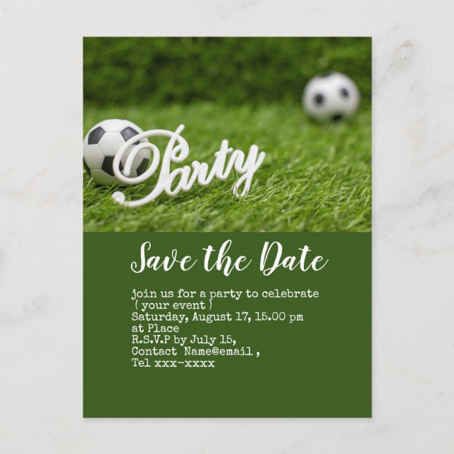 Carte Postale Soccer enregistrer la date balle pour Anniversaire (Devant)