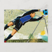 Soccer goalie blocking ball