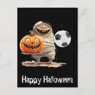 Carte Postale Soccer Happy Halloween avec des balles