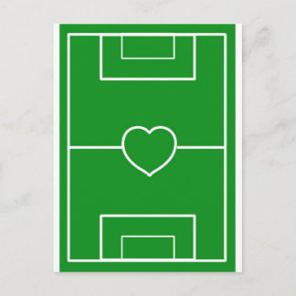 Carte Postale soccer, Heart Pitch.l amour soccer