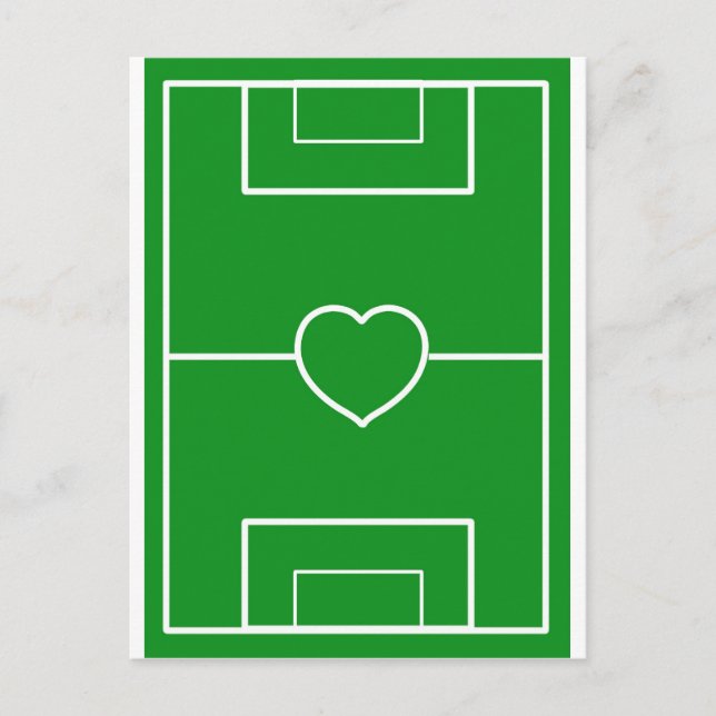 Carte Postale soccer, Heart Pitch.l amour soccer (Devant)