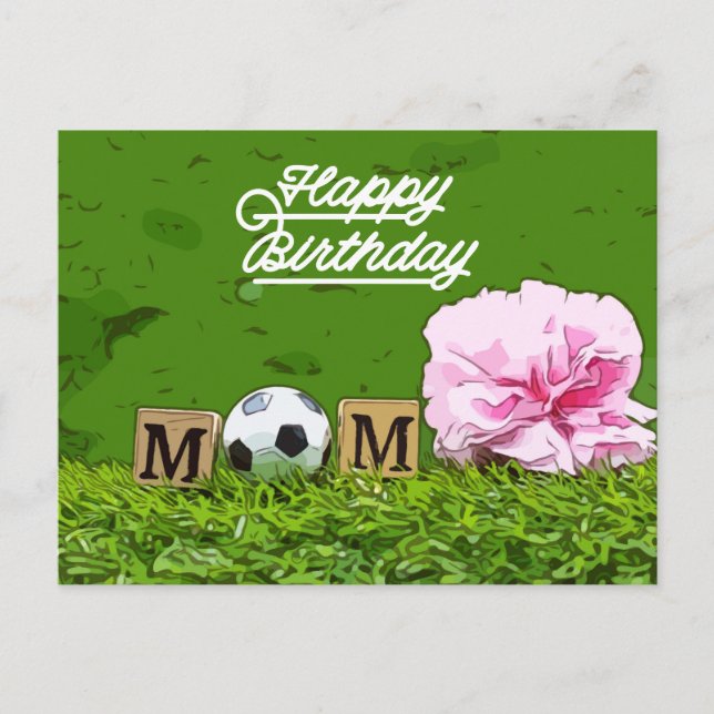 Carte Postale Soccer Joyeux Anniversaire de football maman avec  (Devant)