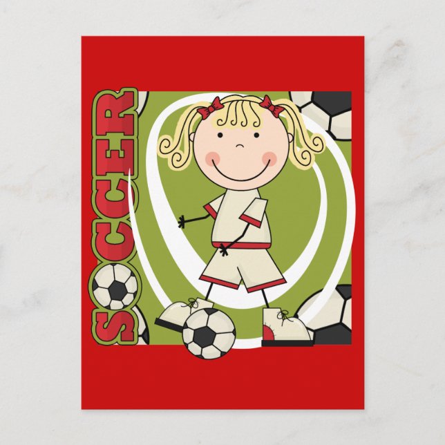 Carte Postale SOCCER - T-shirts et cadeaux Blond Girl (Devant)