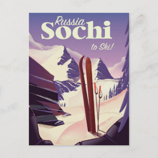 Carte Postale Sochi Russia poster de voyage de ski