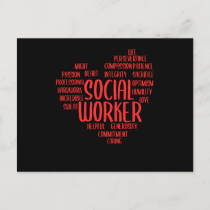 Carte Postale Social Worker Heart Social Care Cadeau