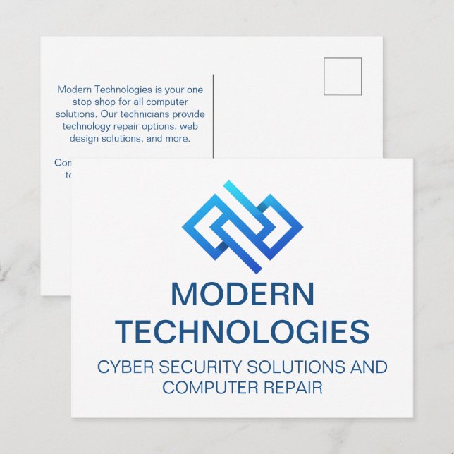 Carte Postale Société de technologie informatique de cybersécuri (Devant / Derrière)