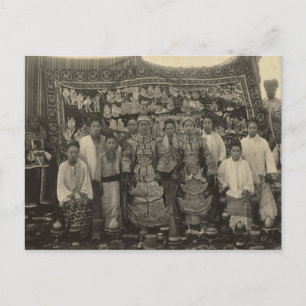 Carte Postale Société de théâtre, Birmanie, vers 1910
