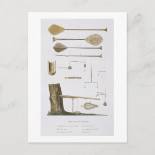 Carte Postale Société Îles : pangas, hameçons de pêche et autres