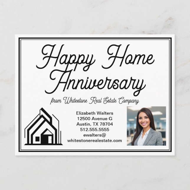 Carte Postale Société immobilière élégante - Marketing de logo p (Devant)