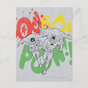Carte Postale SOCK BAM POW Batman et Robin