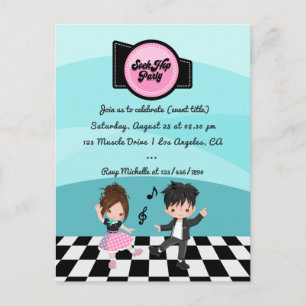 Carte Postale Sock Hop Party