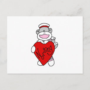 Carte Postale Sock Monkey I Love Nursing T-shirts et cadeaux