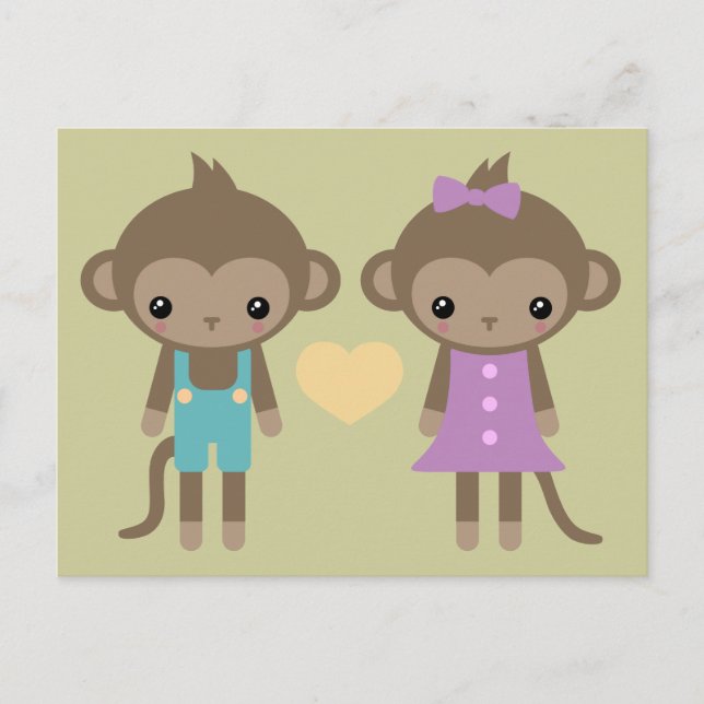 Carte Postale Sock Monkey Love (Devant)