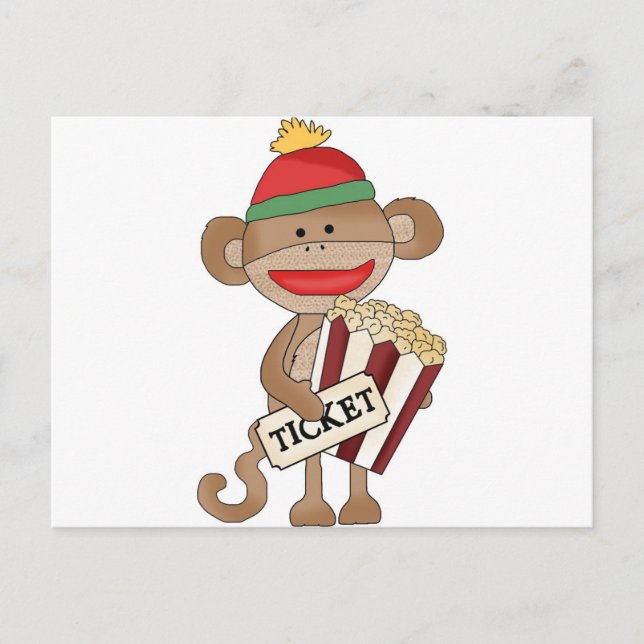 Carte Postale Sock Monkey-Movie nuit (Devant)