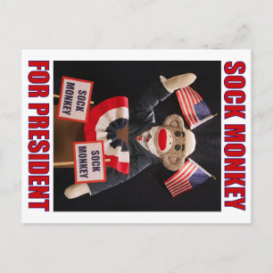 Carte Postale Sock Monkey, président