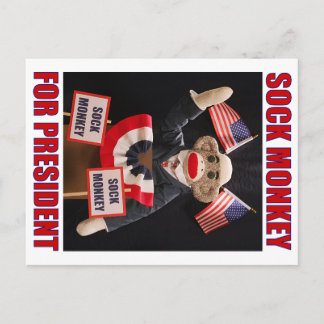 Carte Postale Sock Monkey, président