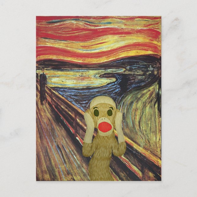 Carte postale Sock Monkey Scream (Devant)