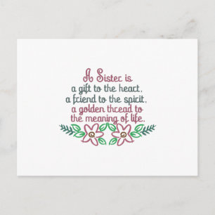 Carte Postale Soeur Golden Thread