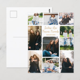 Carte Postale Sœurs amies pour toujours Collage photo Citation p