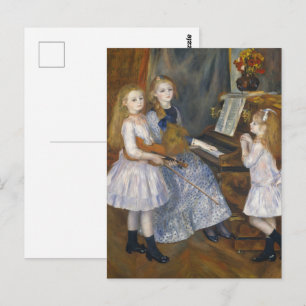 Carte Postale Sœurs musicales Renoir de style cottagecore Art vi