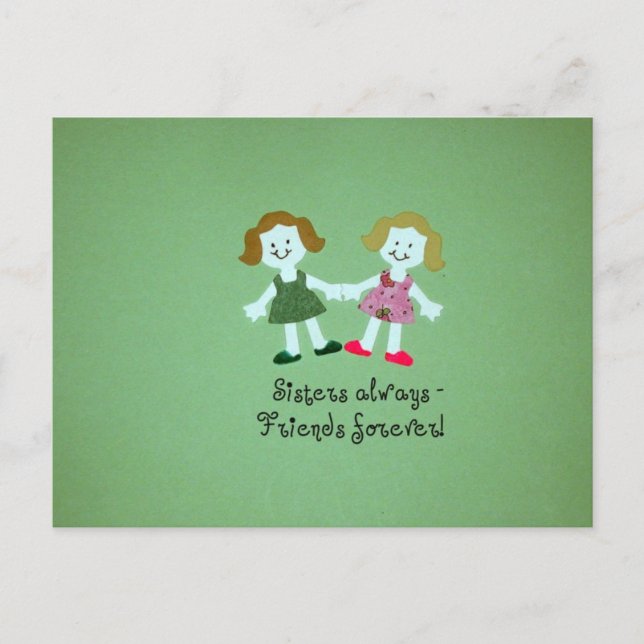 Carte Postale Soeurs toujours - amis pour toujours! (Devant)
