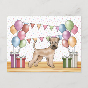 Carte Postale Soft-Coated Wheaten Terrier Couleurs Pastel Annive